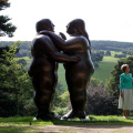 Large size Abstract bronze couple statue for park